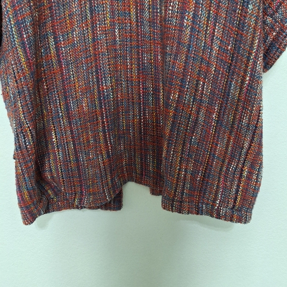 Azoe Multicolor Space Dye Southwestern Wide Kimono Sleeves Textured Jacket O/S - Picture 8 of 10